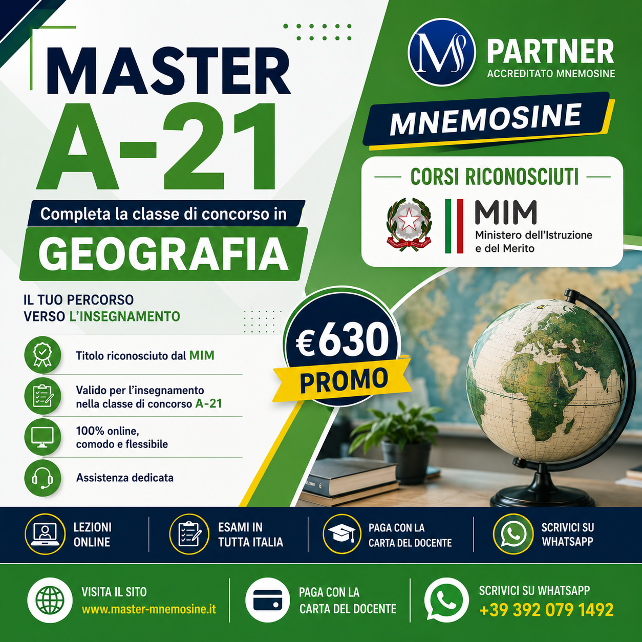 Master A21 Mnemosine per la classe di concorso A-21 Geografia