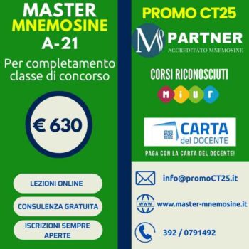 Master A21 Mnemosine online per Geografia e classe di concorso A-21