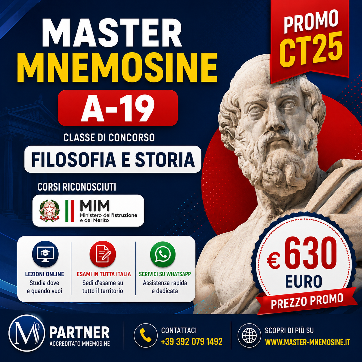 Master A19 Mnemosine per la classe di concorso A-19 Filosofia e Storia