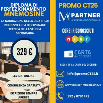 Diploma di perfezionamento La narrazione nella didattica area disciplinare tecnica scuola secondaria Mnemosine