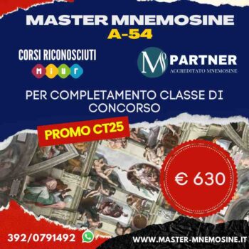 Master A54 Mnemosine online per Storia dell’arte e classe di concorso A-54