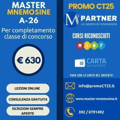 Master A26 Mnemosine per la classe di concorso A-26 Matematica
