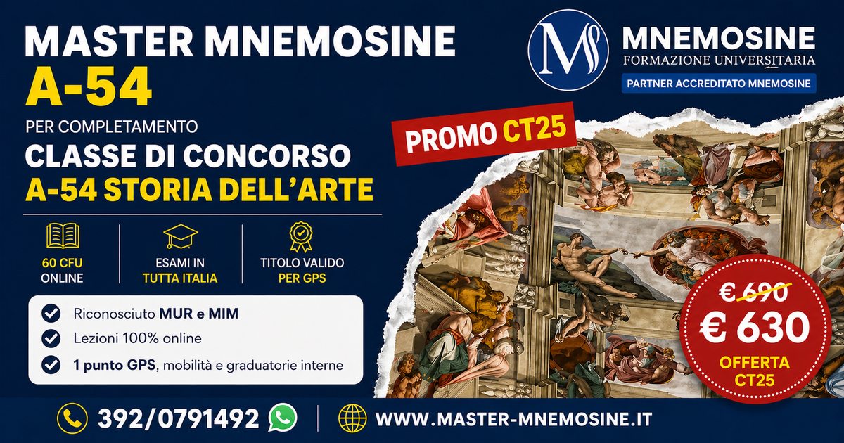 Master A54 Mnemosine per A-54 Storia dell’Arte