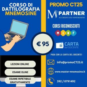 Attestato di dattilografia Mnemosine istituito da ente pubblico