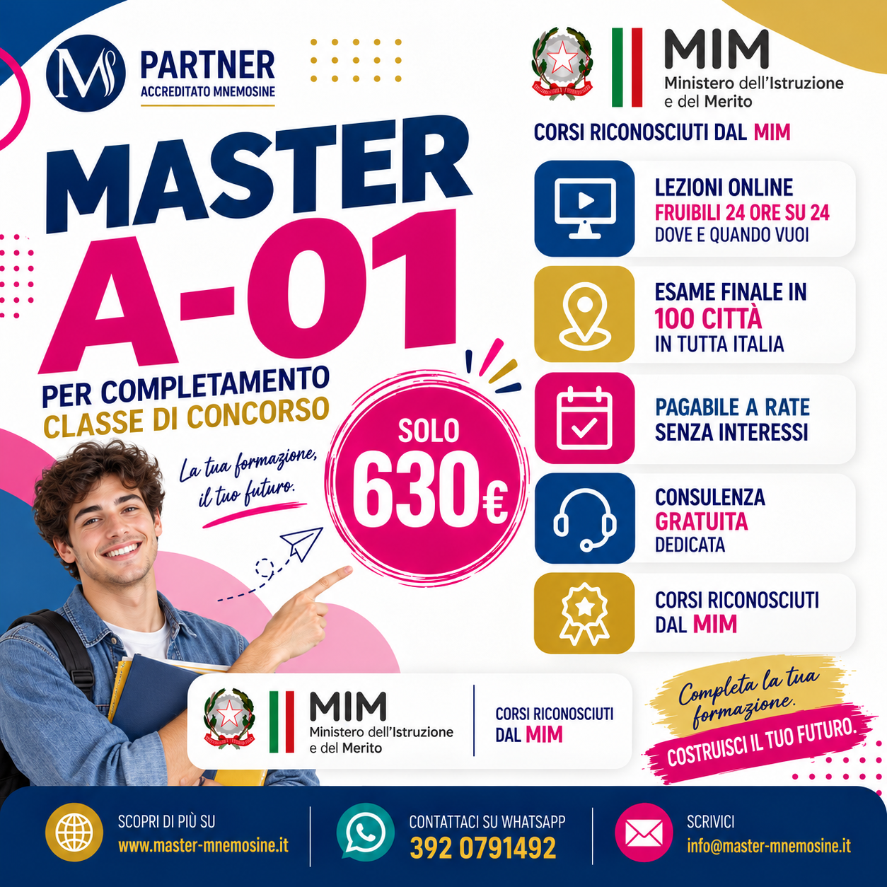 Master A01 Mnemosine per la classe di concorso A-01 Arte e immagine