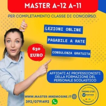 Master A12 per laureati in Filosofia con CFU mancanti per Discipline letterarie